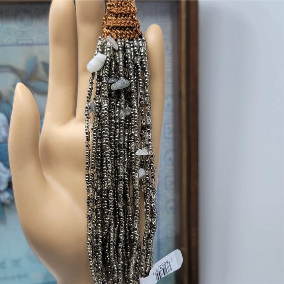 25 Strand Beaded Bracelet Crocheted Ends Boho Styl - Picture 8 of 9